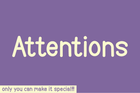 Attentions Font: Natural Handwritten Style for Editorial Design