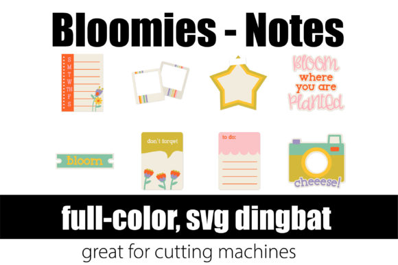 Bloomies Notes Font for Colorful Craft Projects