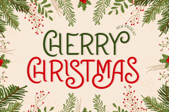 Cherry Christmas Font for Handmade Holiday Packaging