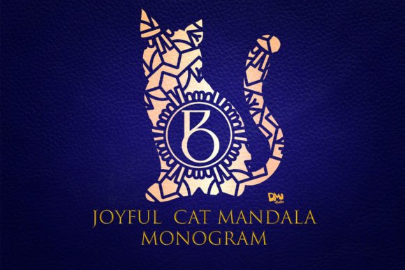 Joyful Cat Mandala Monogram Font for Editorial Design