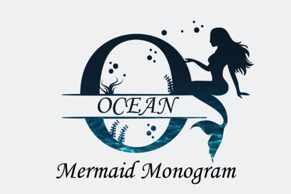 Ocean Mermaid Monogram Font for Elegant Editorial Design